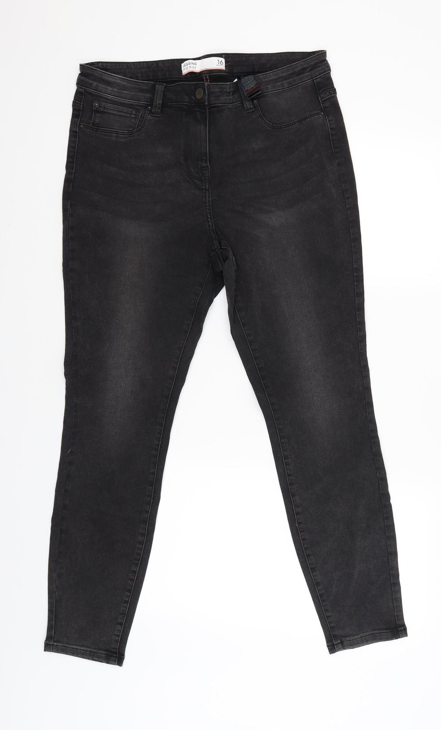 NEXT Womens Black   Straight Jeans Size 16 L28 in