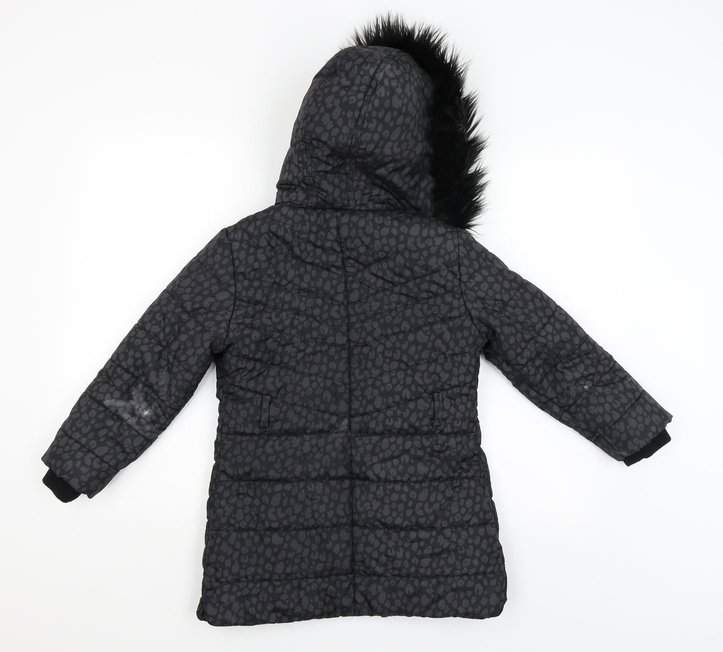 Preworn Girls Black   Jacket Coat Size 7-8 Years