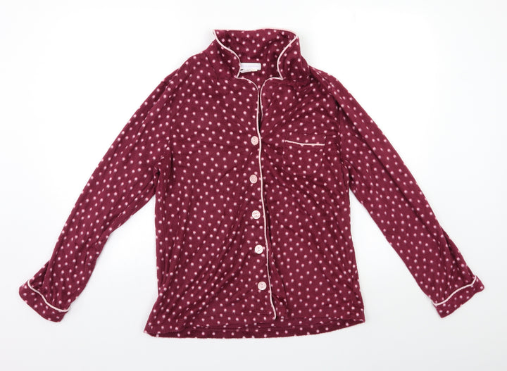 Carole Hochman Womens Red Polka Dot Top Pyjama Top Size M