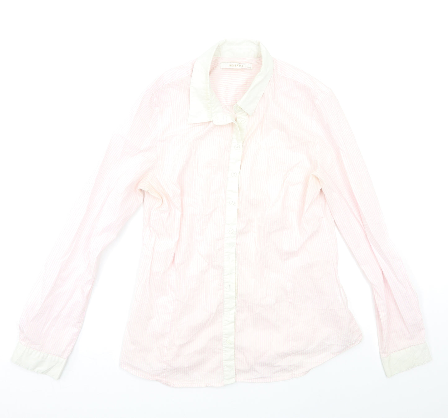 RESERVED Womens Pink Striped  Basic Button-Up Size 12