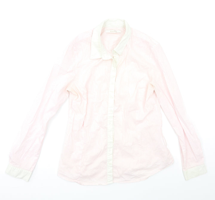 RESERVED Womens Pink Striped  Basic Button-Up Size 12