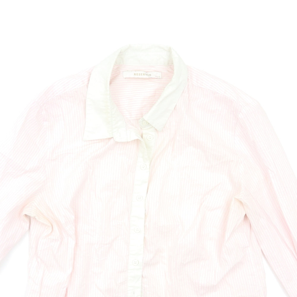 RESERVED Womens Pink Striped  Basic Button-Up Size 12