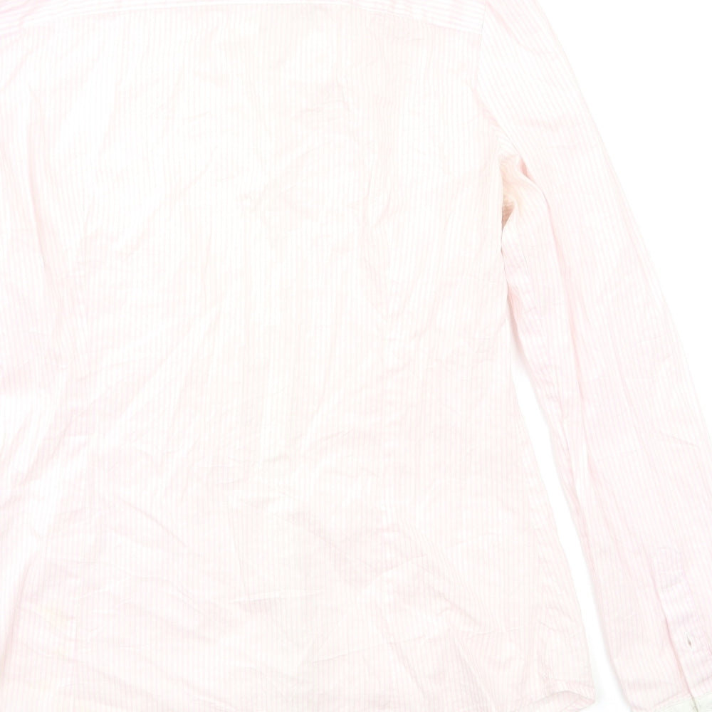 RESERVED Womens Pink Striped  Basic Button-Up Size 12