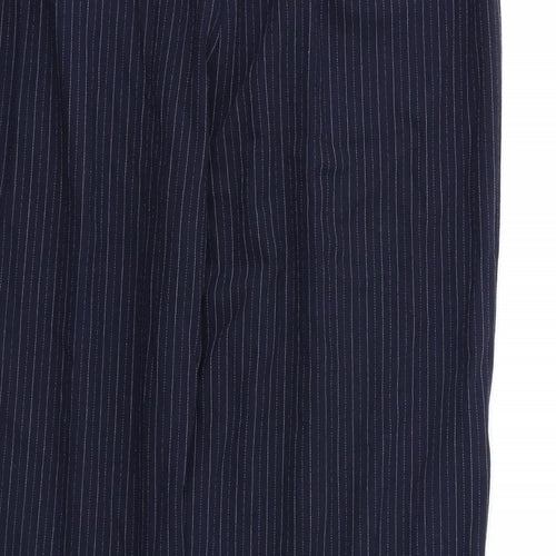 M&S Womens Blue Striped  Dress Pants Trousers Size 16 L26 in