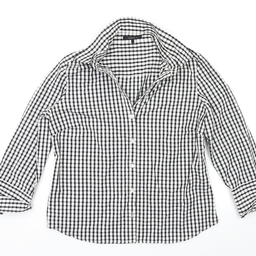 Jaeger Womens Black Check  Basic Button-Up Size 14