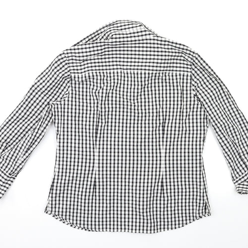 Jaeger Womens Black Check  Basic Button-Up Size 14