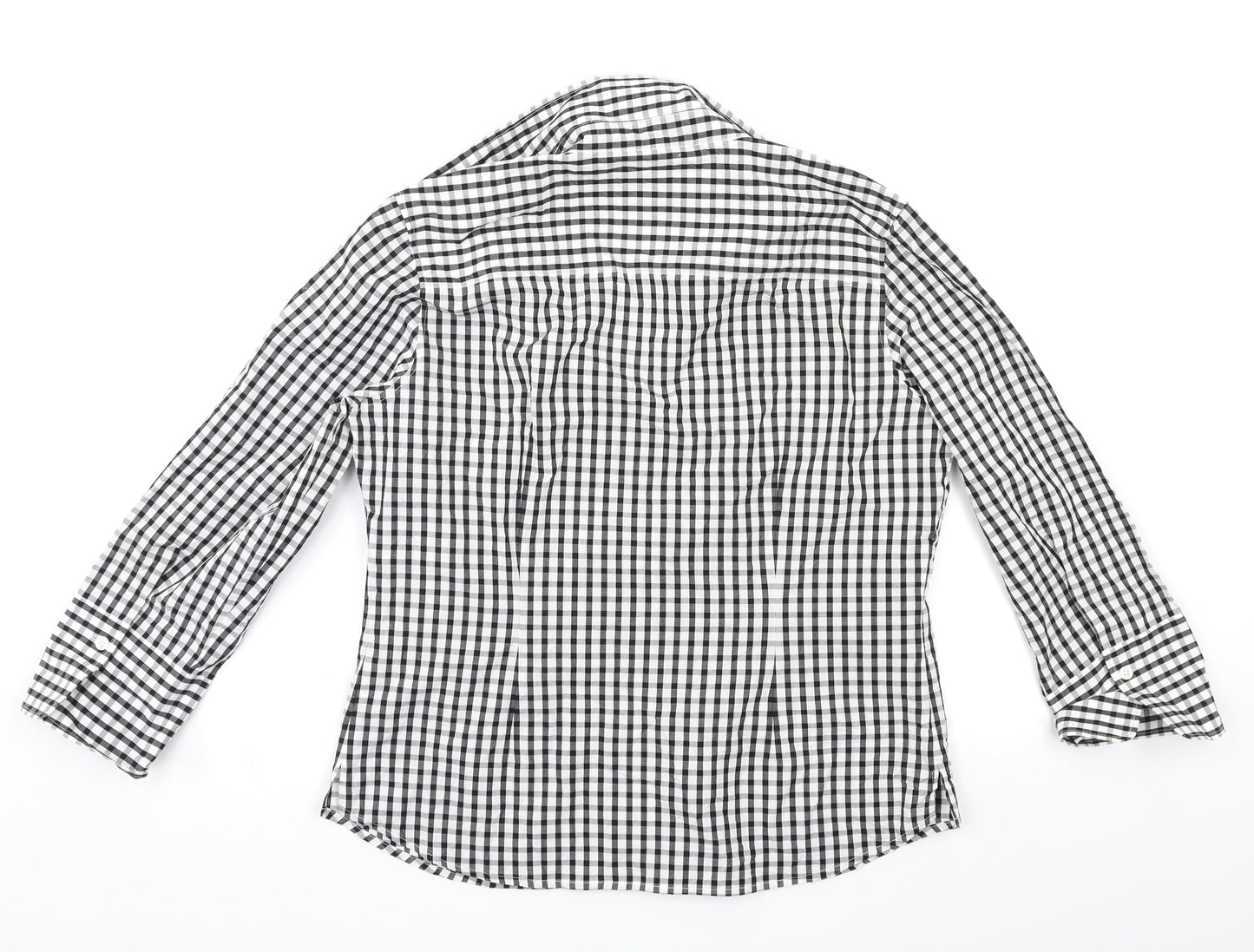 Jaeger Womens Black Check  Basic Button-Up Size 14