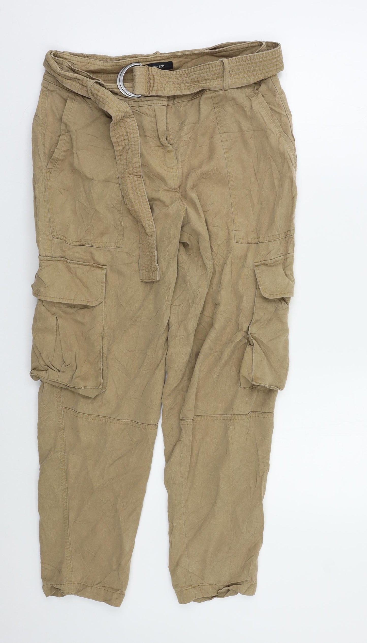 Autograph Womens Beige   Trousers  Size 12 L26 in