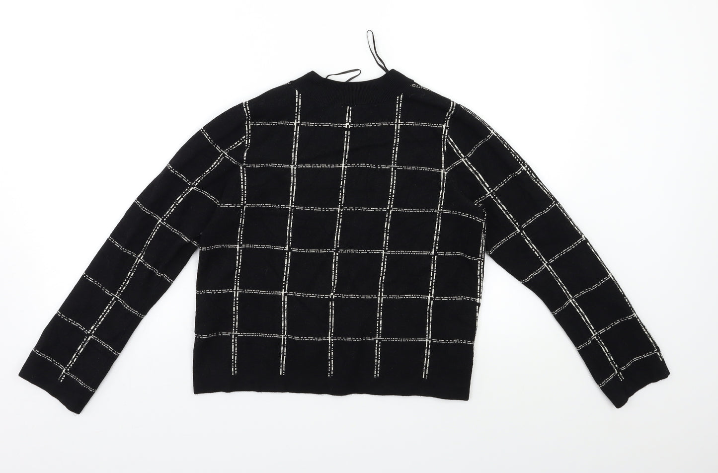 H&M Womens Black Check  Pullover Jumper Size M