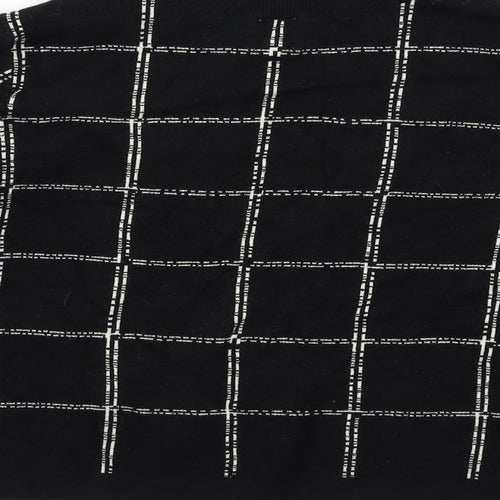 H&M Womens Black Check  Pullover Jumper Size M