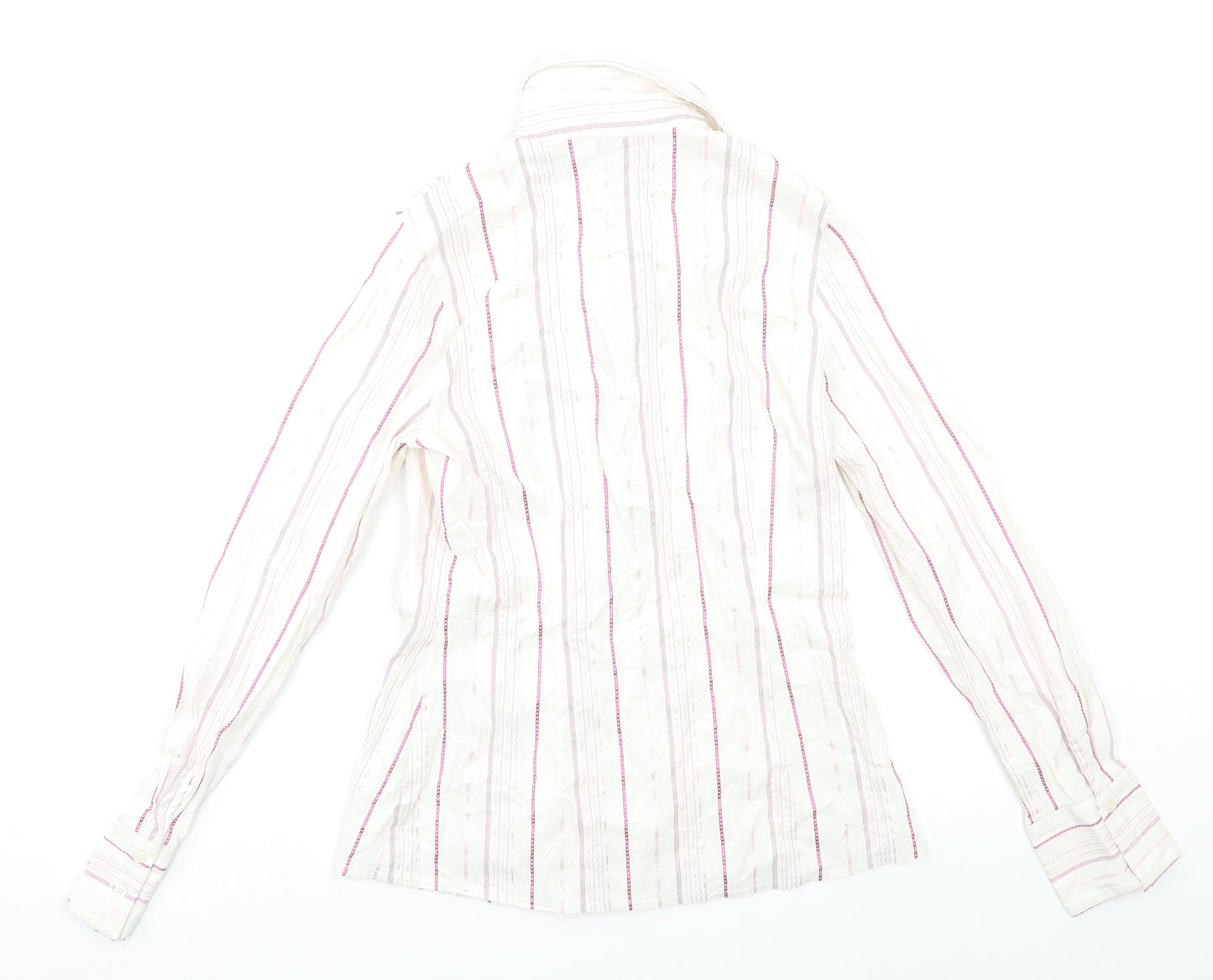ORSAY Womens White Striped  Basic Button-Up Size 10