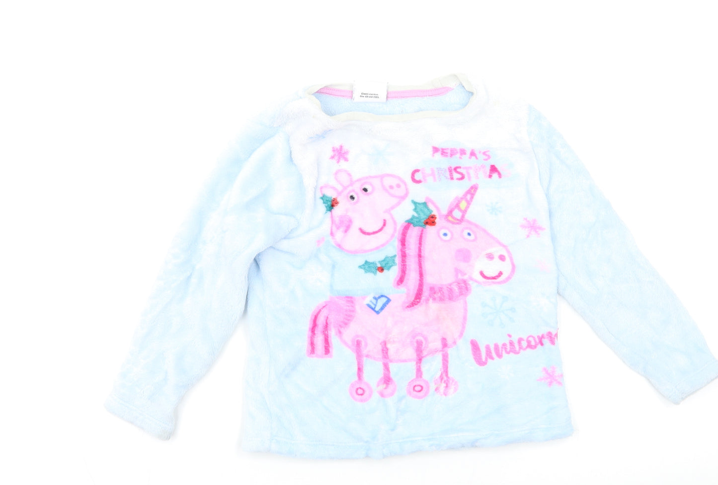 George Girls Blue Solid  Top Pyjama Top Size 4-5 Years  - Peppa Pig