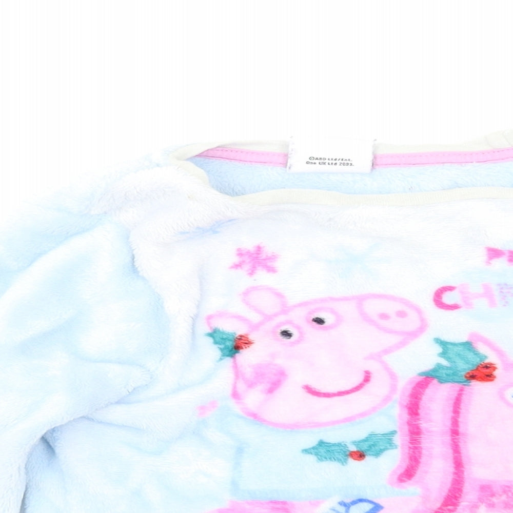 George Girls Blue Solid  Top Pyjama Top Size 4-5 Years  - Peppa Pig