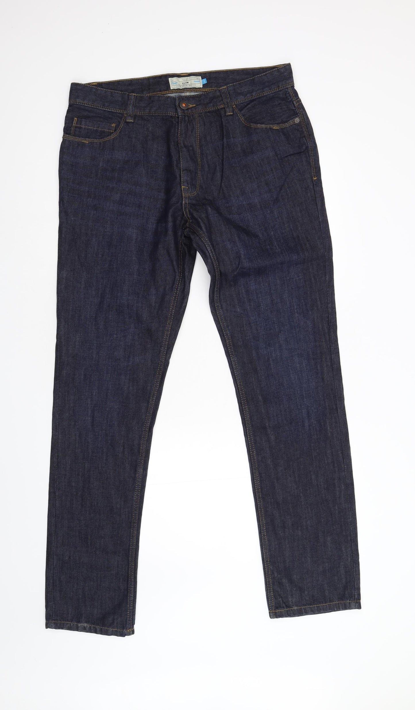 NEXT Mens Blue  Denim Straight Jeans Size 34 L33 in