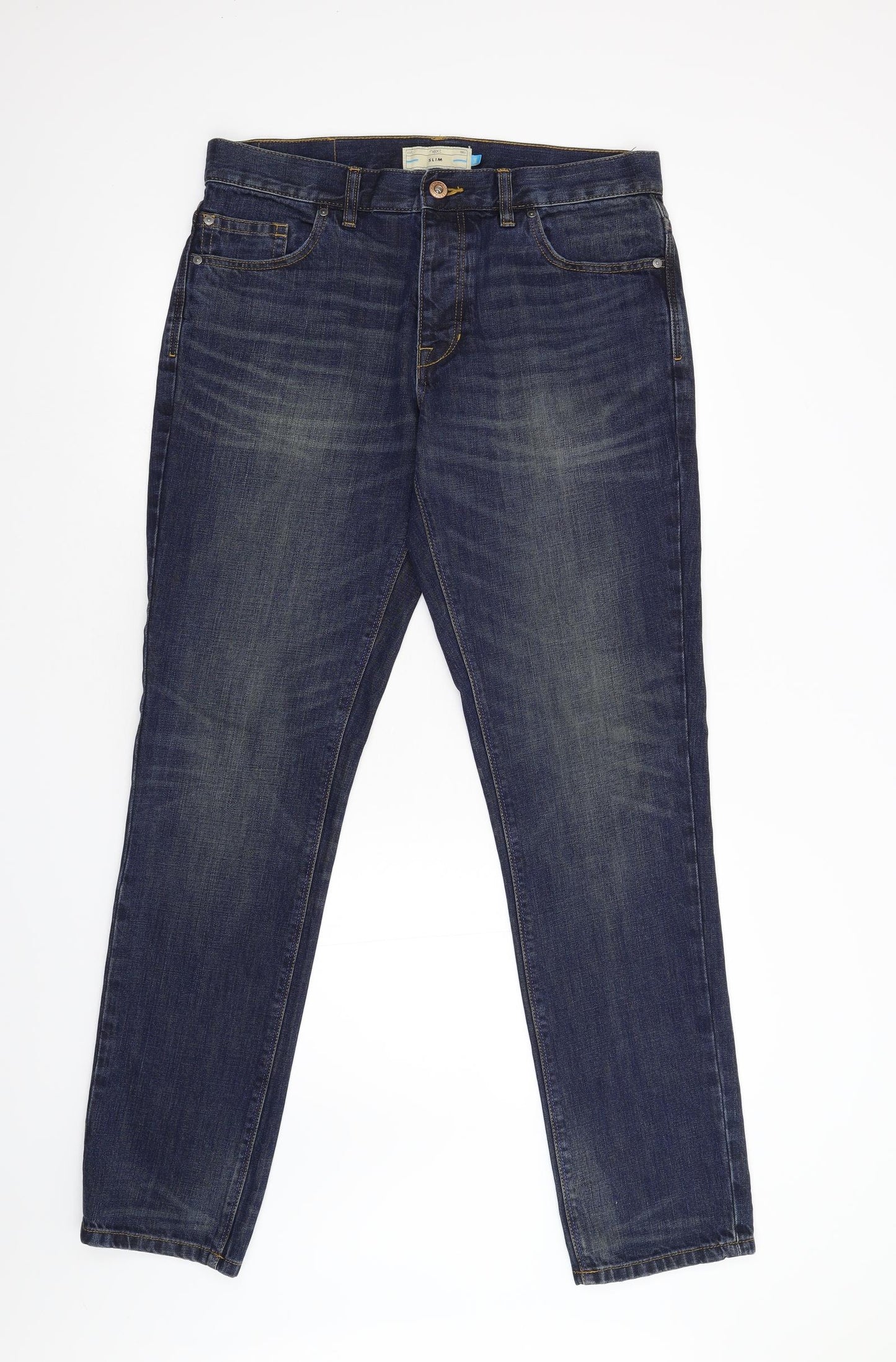 NEXT Mens Blue  Denim Straight Jeans Size 34 L33 in