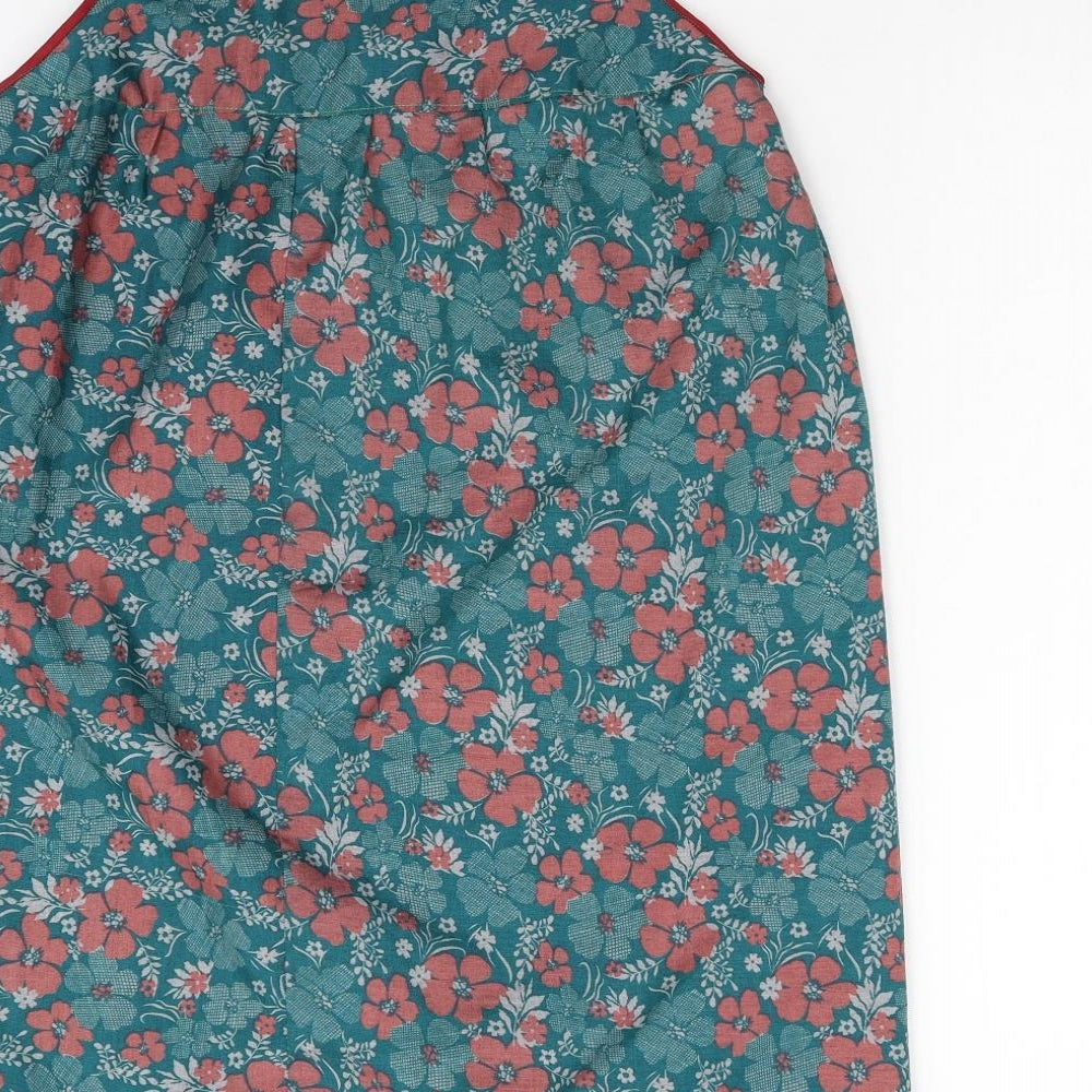 Preworn Womens Green Floral  Tunic Tank Size M