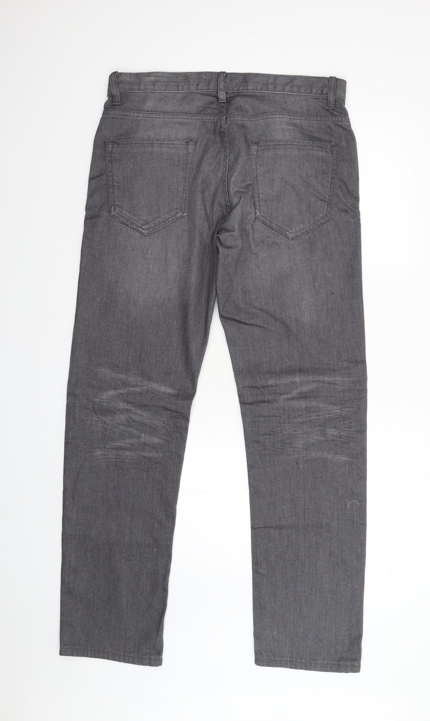 NEXT Mens Grey  Denim Straight Jeans Size 34 L33 in