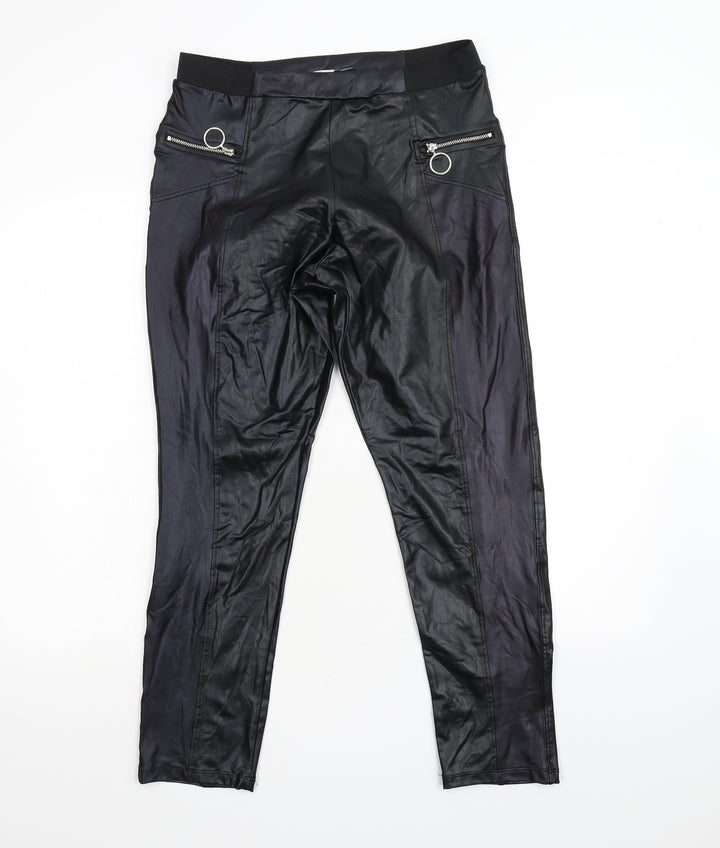 Boohoo Womens Black Trousers Size 8 L26 in