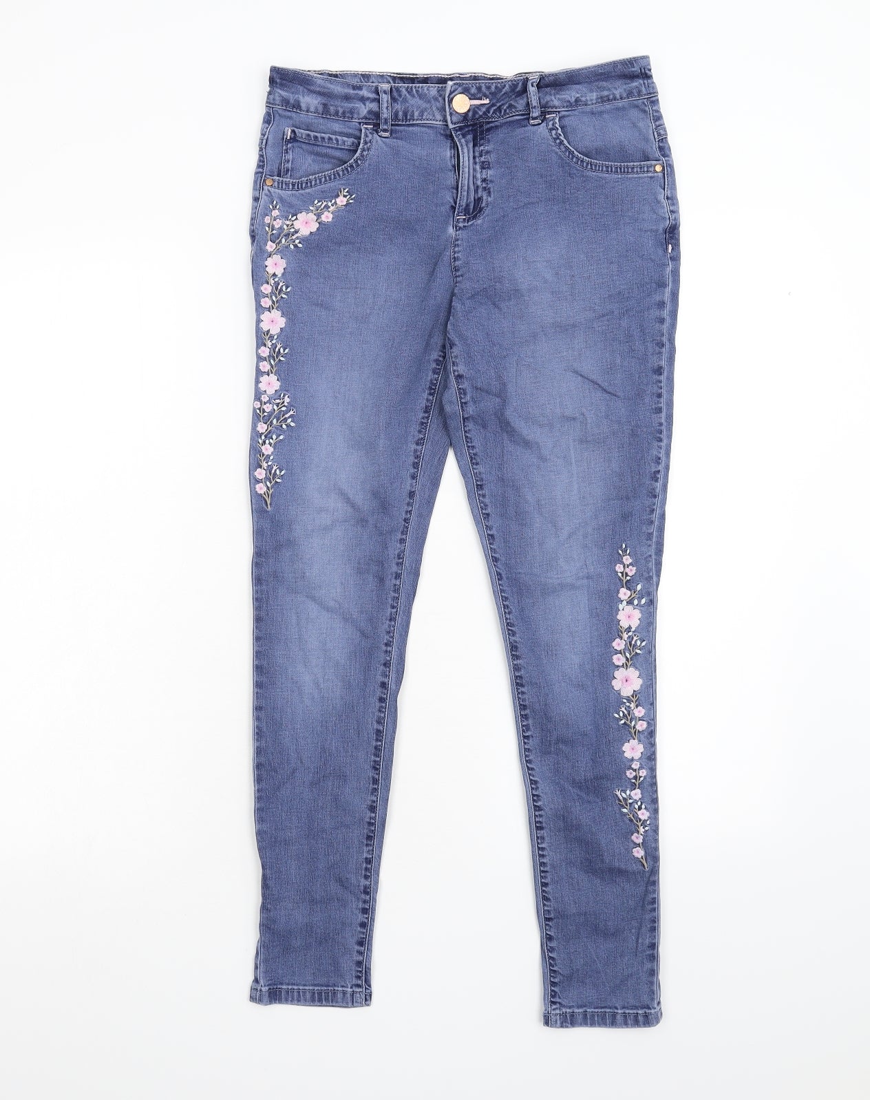 F&F Kids Girls Blue  Denim Skinny Jeans Size 12-13 Years