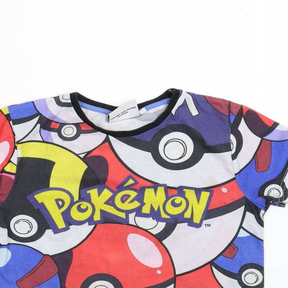 Primark Boys Multicoloured   Basic T-Shirt Size 9-10 Years  - Pokémon