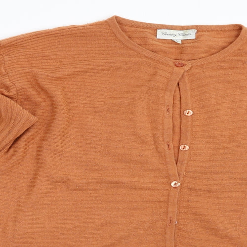 Country Classics Womens Orange  Knit Cardigan Jumper Size L