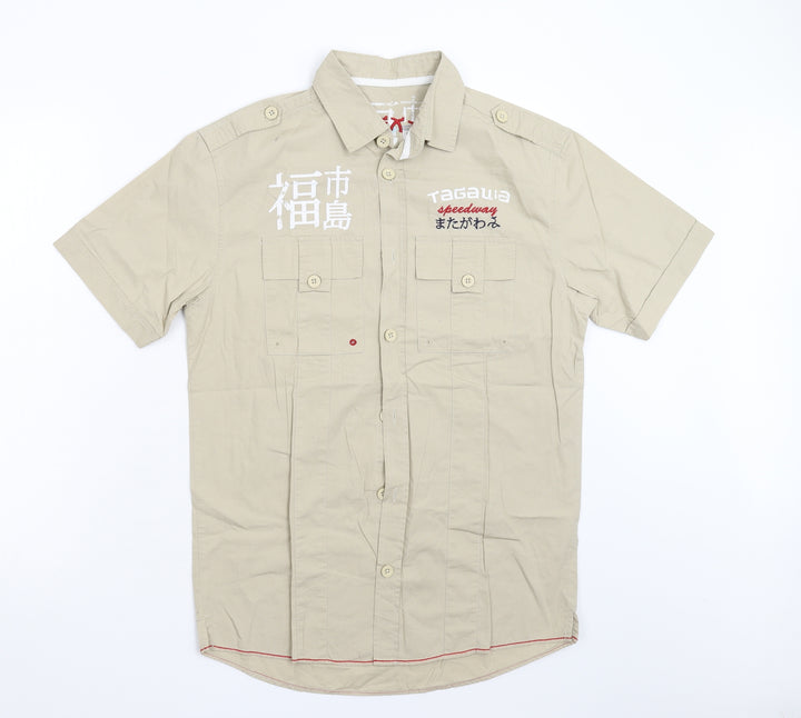 NEXT Mens Beige    Button-Up Size S