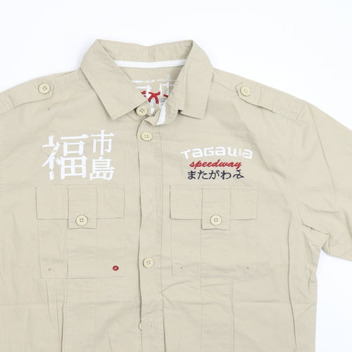 NEXT Mens Beige    Button-Up Size S