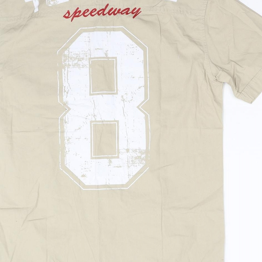 NEXT Mens Beige    Button-Up Size S