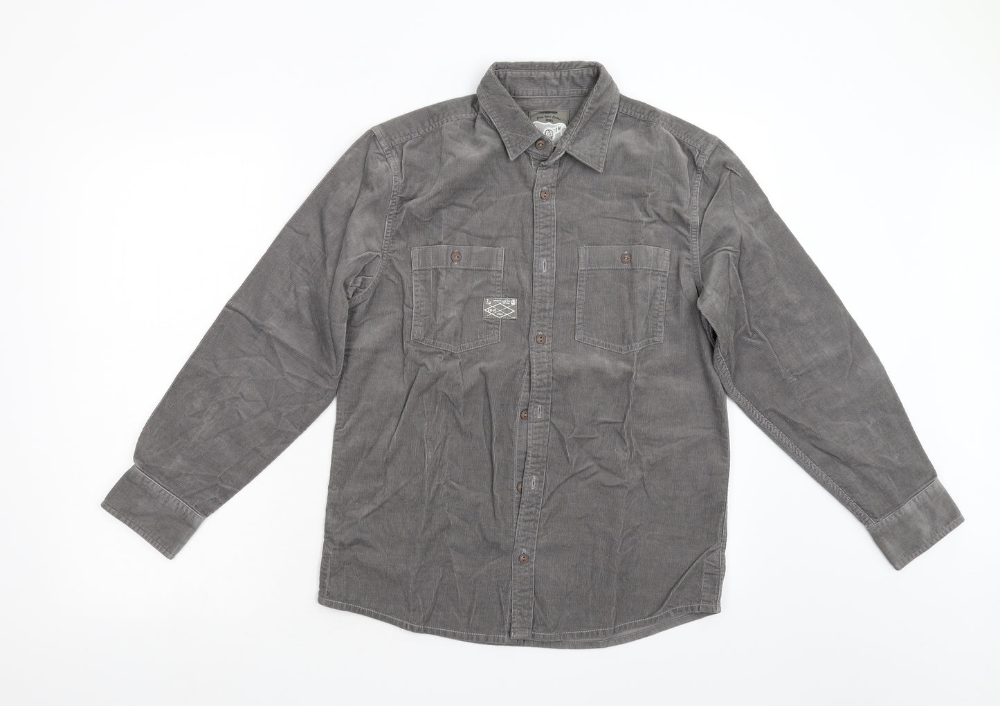 NEXT Boys Grey  Corduroy Basic Button-Up Size M