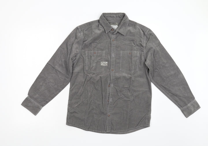 NEXT Boys Grey  Corduroy Basic Button-Up Size M