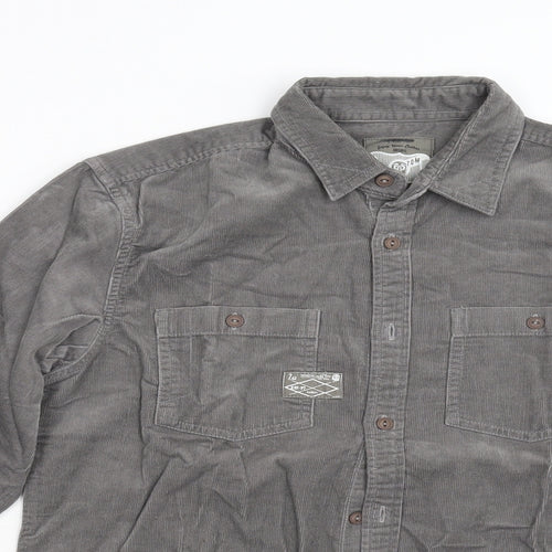 NEXT Boys Grey  Corduroy Basic Button-Up Size M