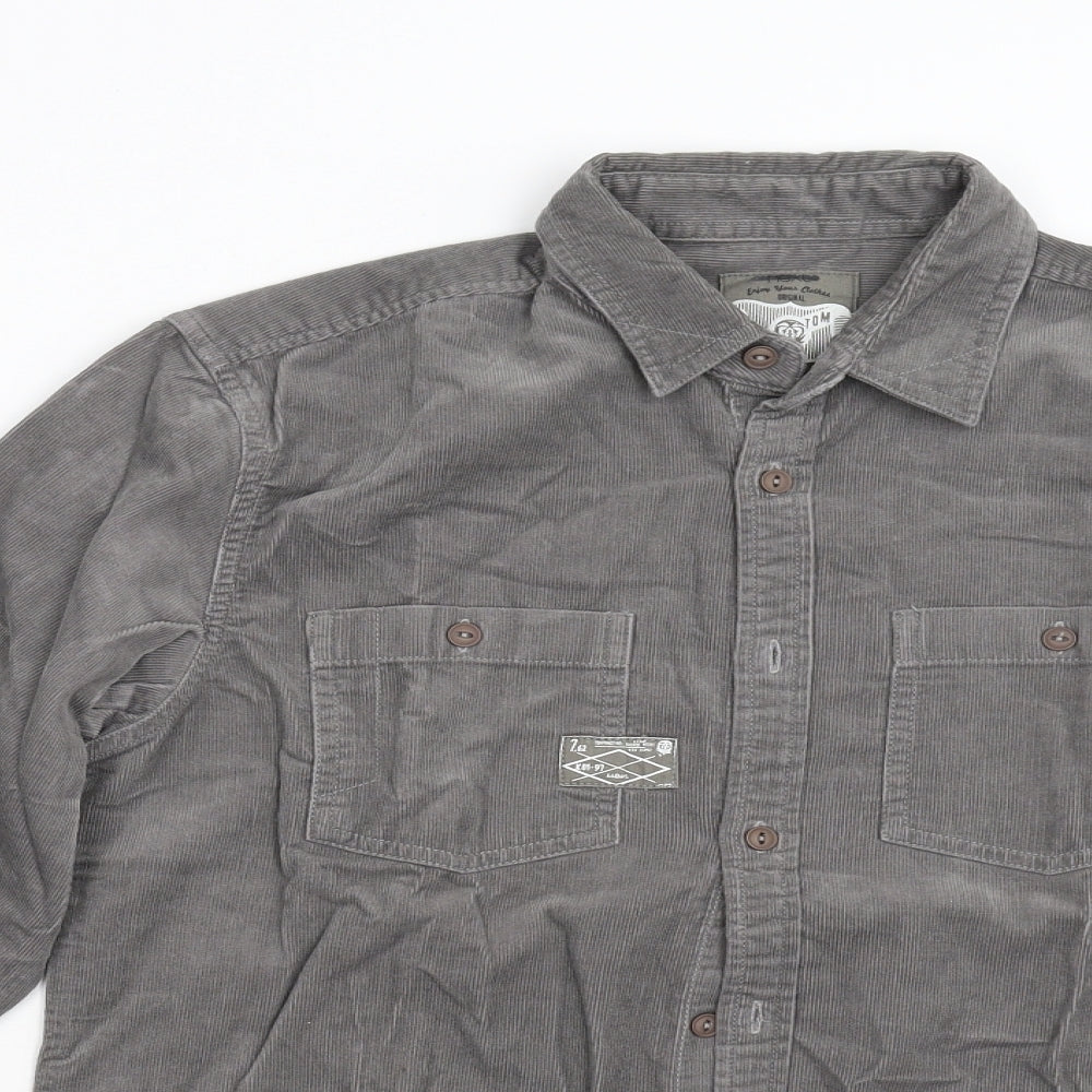 NEXT Boys Grey  Corduroy Basic Button-Up Size M