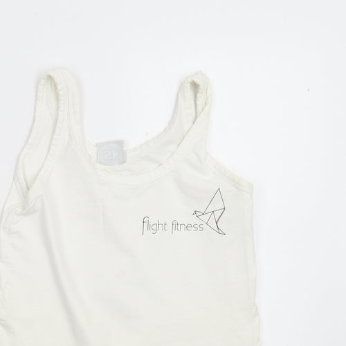 Flight Fitness Womens White   Basic Tank Size S