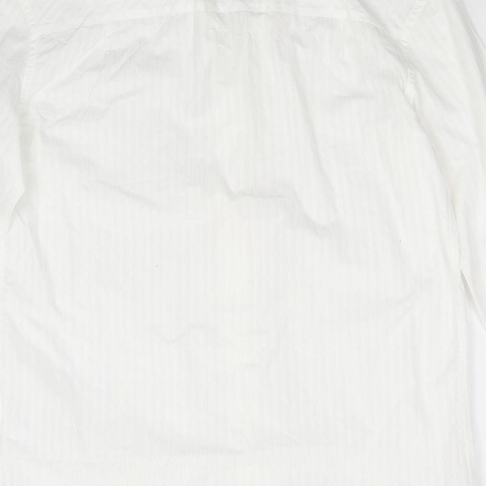 NEXT Mens White Striped   Dress Shirt Size 14.5