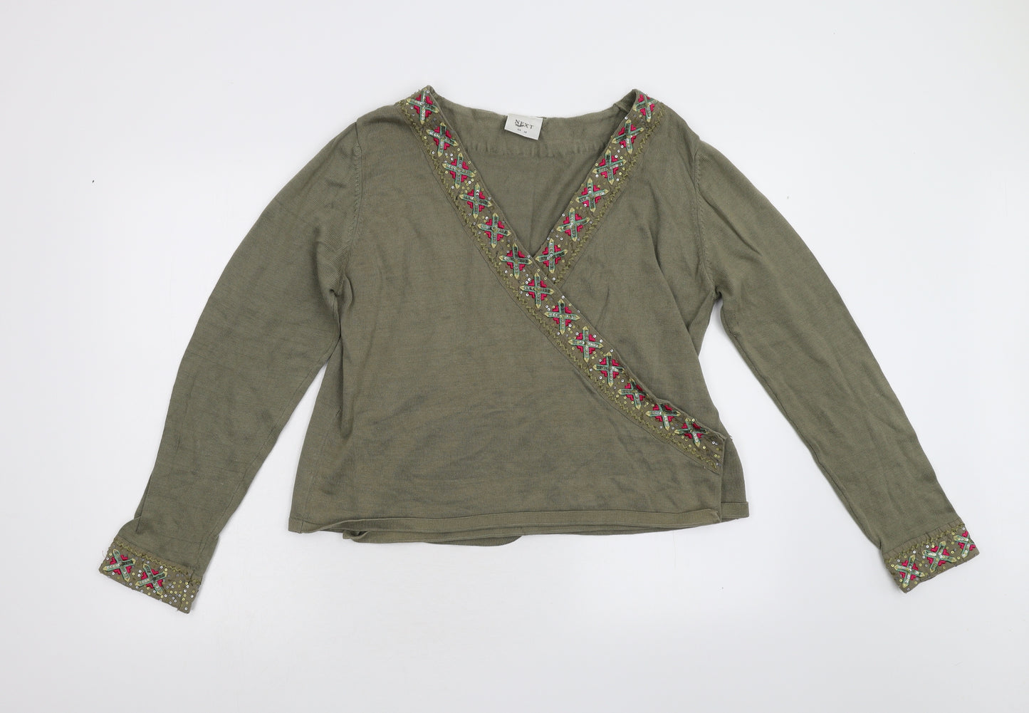 NEXT Womens Green  Knit Cardigan Jumper Size 18