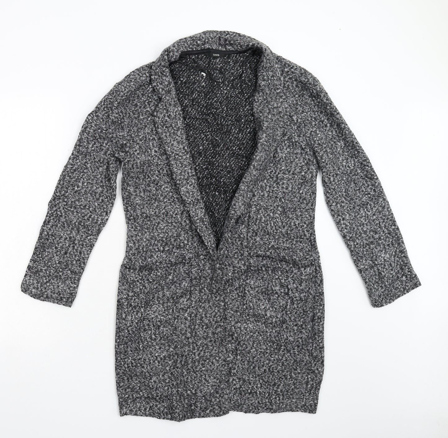 George Womens Grey  Knit Overcoat Coat Size 12