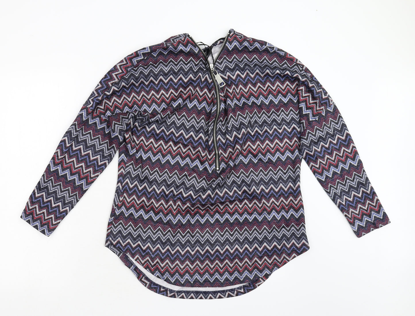 Klass Womens Multicoloured Striped  Basic Blouse Size M