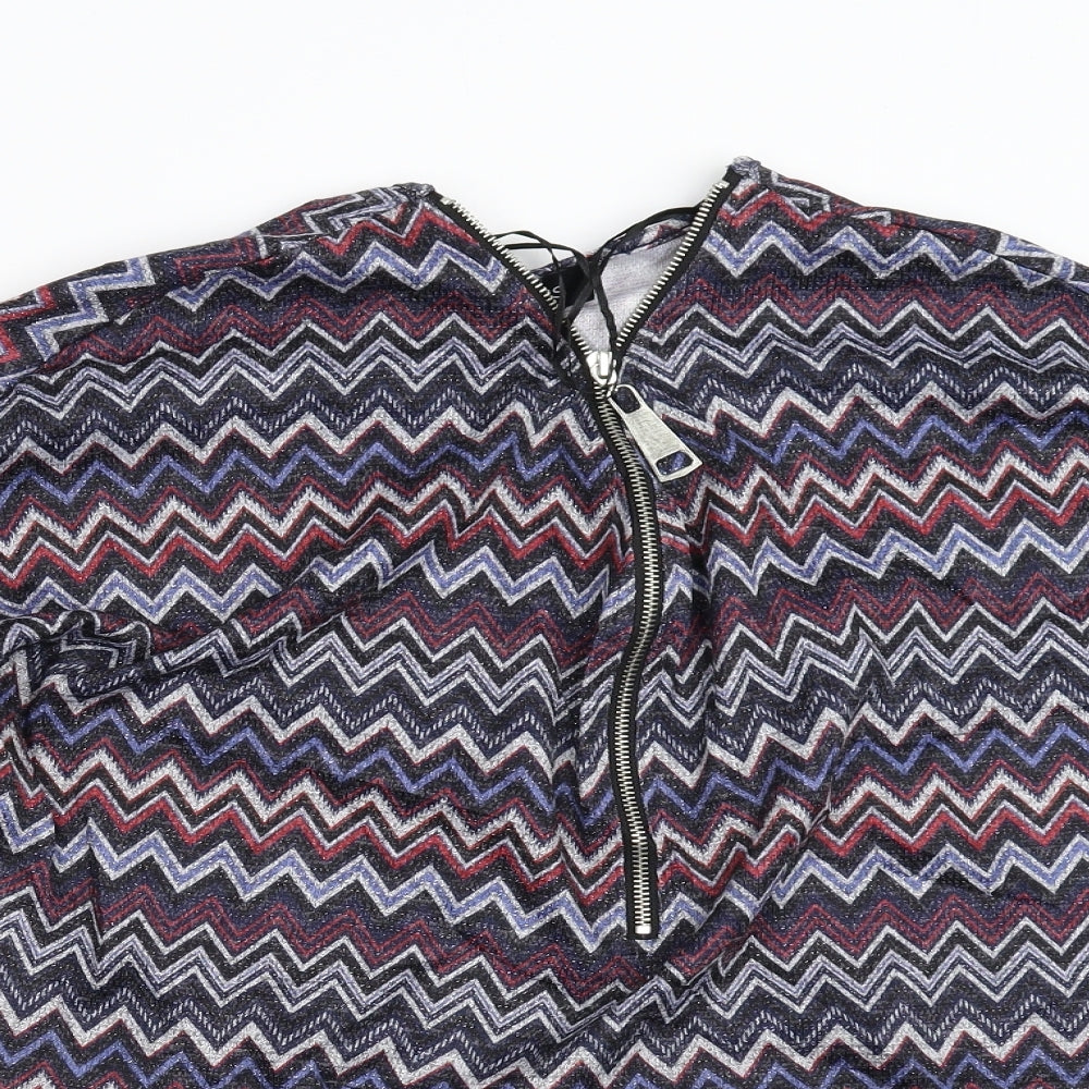 Klass Womens Multicoloured Striped  Basic Blouse Size M