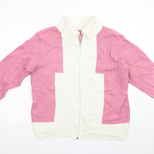 Gorgeous Womens Pink  Knit Full Zip Jumper Size L