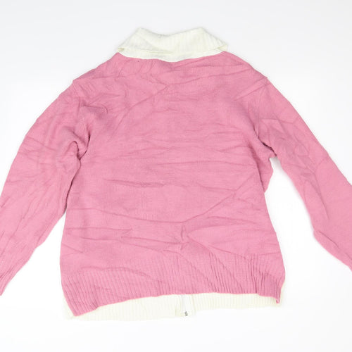 Gorgeous Womens Pink  Knit Full Zip Jumper Size L
