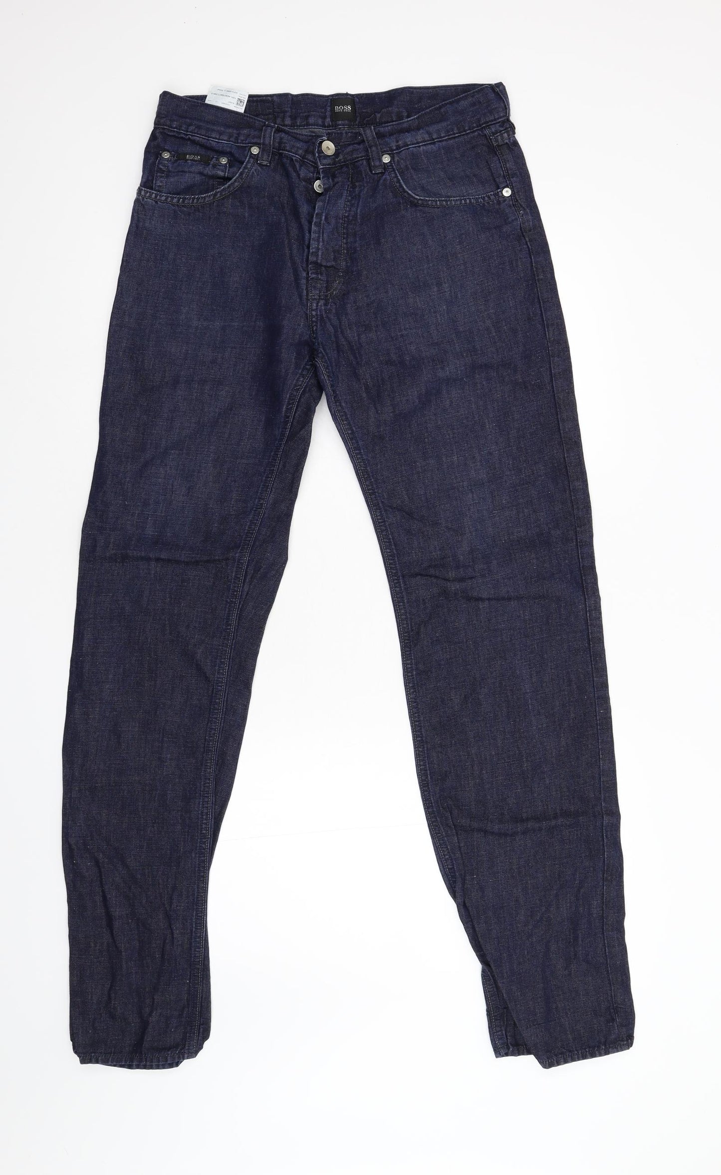 Hugh Boss Mens Blue  Denim Straight Jeans Size 32 L34 in