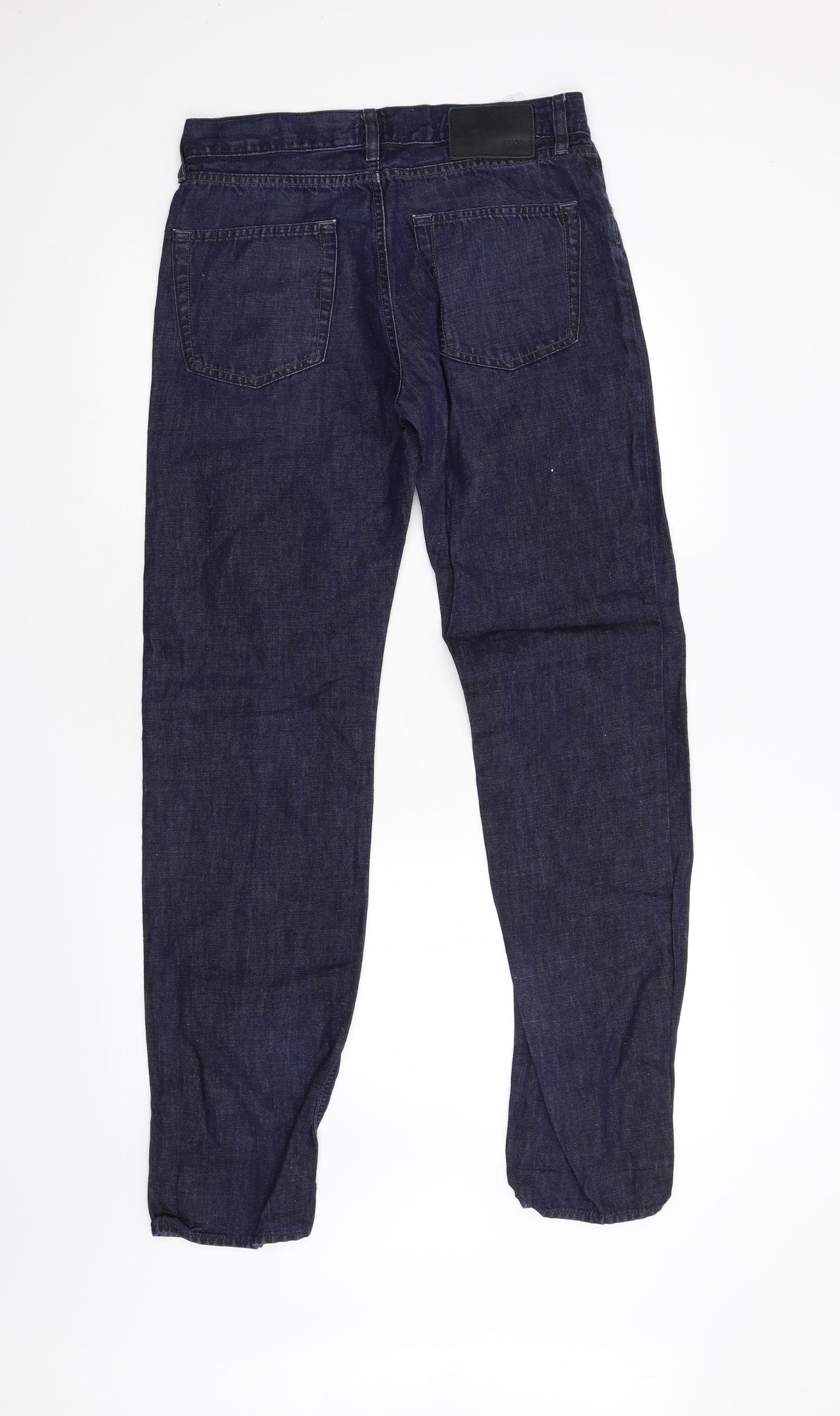 Hugh Boss Mens Blue  Denim Straight Jeans Size 32 L34 in