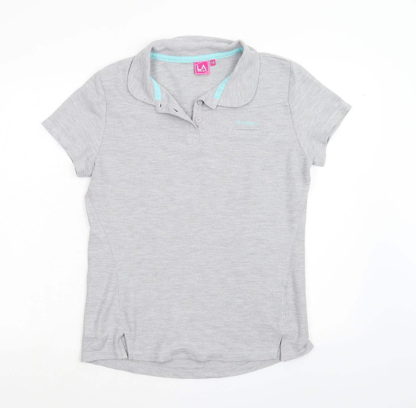 LA Gear Womens Grey   Basic Polo Size 16