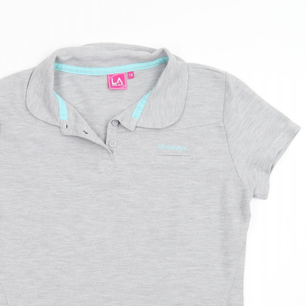 LA Gear Womens Grey   Basic Polo Size 16
