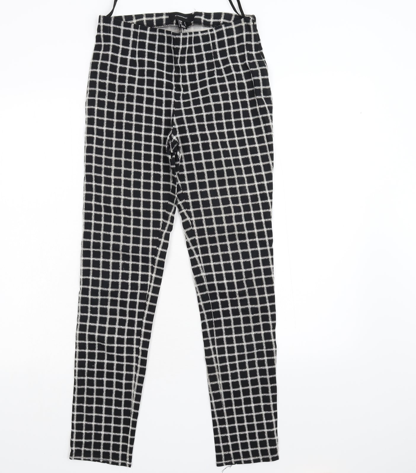 Primark Womens Black Check  Trousers  Size 8 L27 in