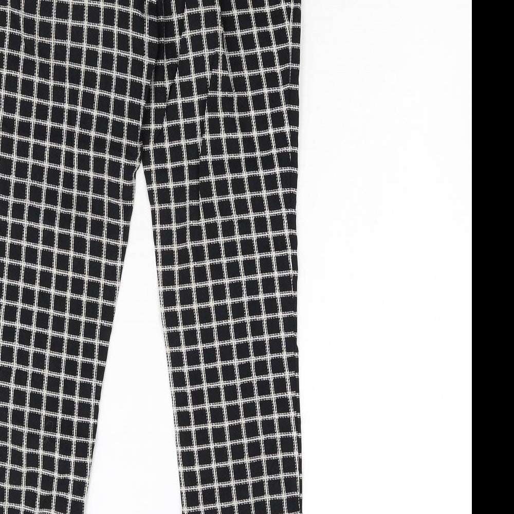 Primark Womens Black Check  Trousers  Size 8 L27 in