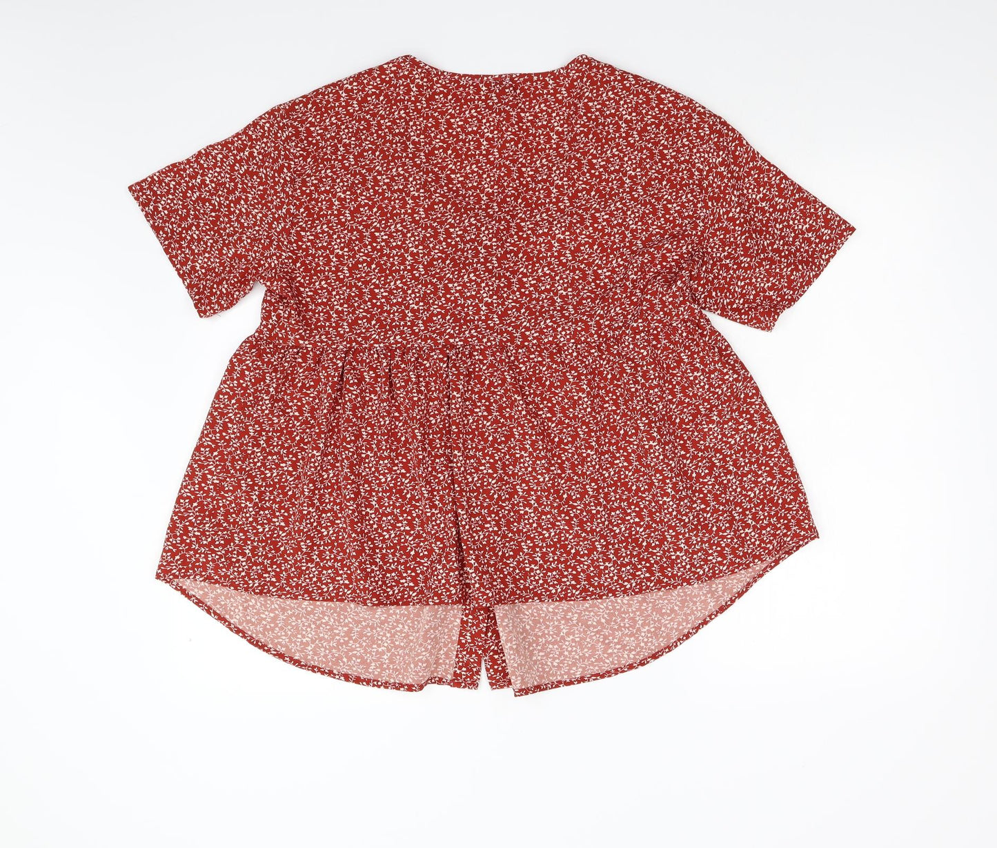 SheIn Womens Red Floral  Basic Blouse Size L