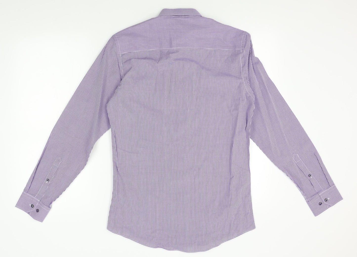 Taylor & Wright Mens Purple Check   Dress Shirt Size 14