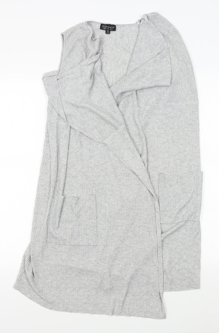 Topshop Womens Grey Wrap Jumper Size 10