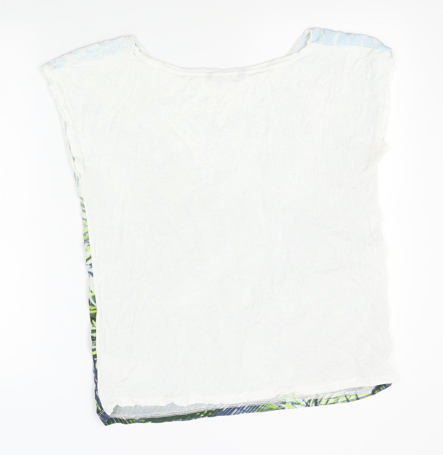 top secret Womens White Floral  Basic T-Shirt Size 10